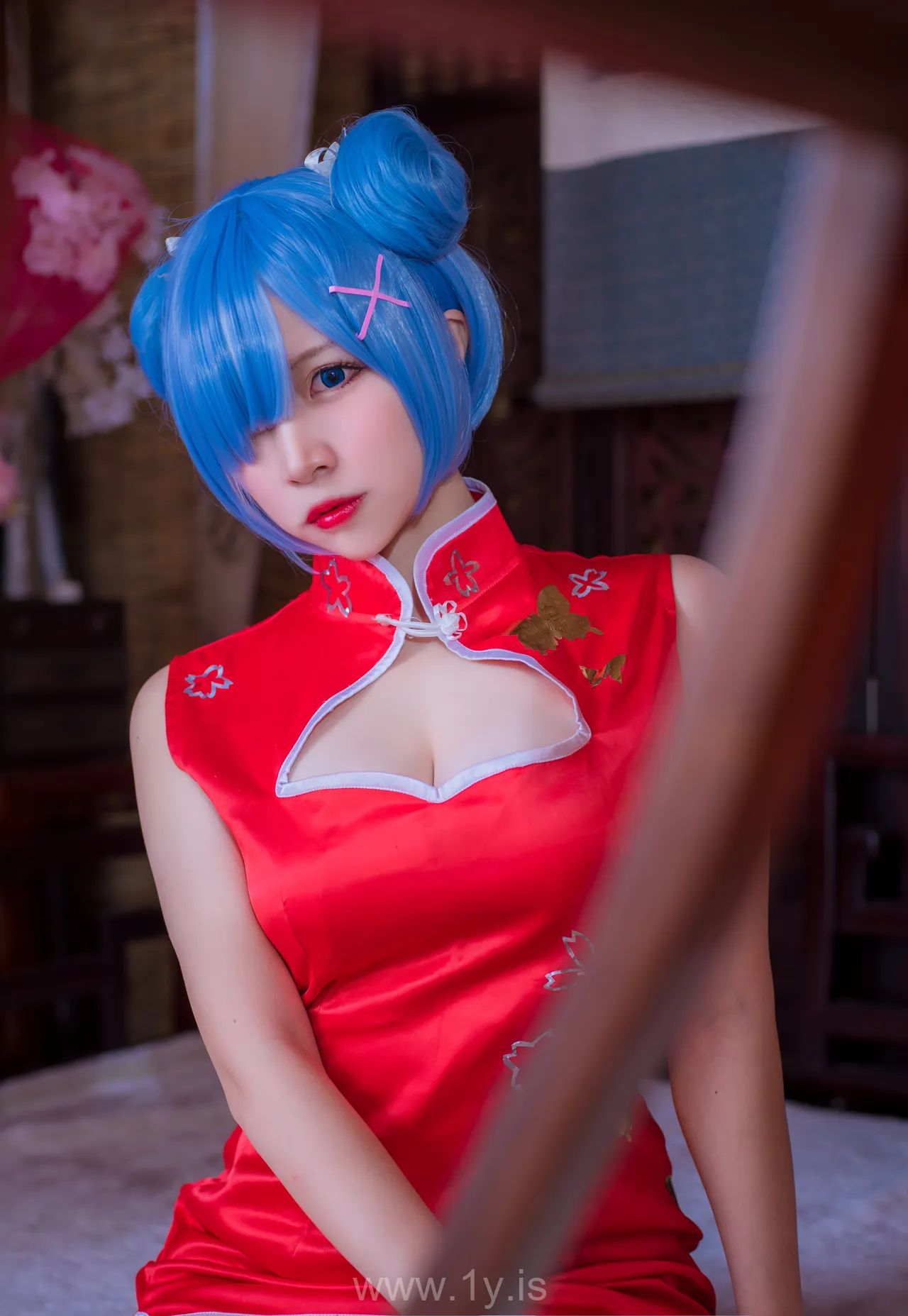 Nisa（二佐） Vol.028 Well-developed Chinese Homebody Girl 蕾姆旗袍