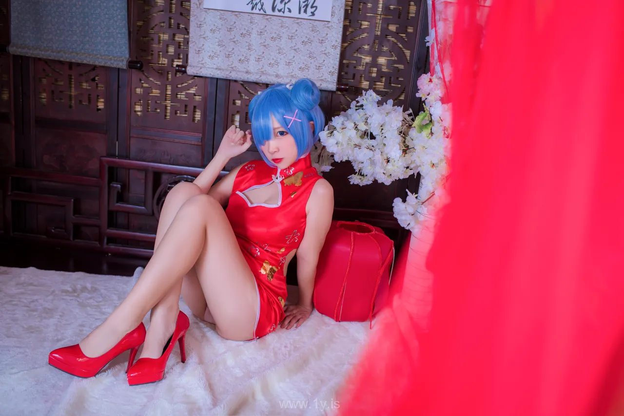 Nisa（二佐） Vol.028 Well-developed Chinese Homebody Girl 蕾姆旗袍