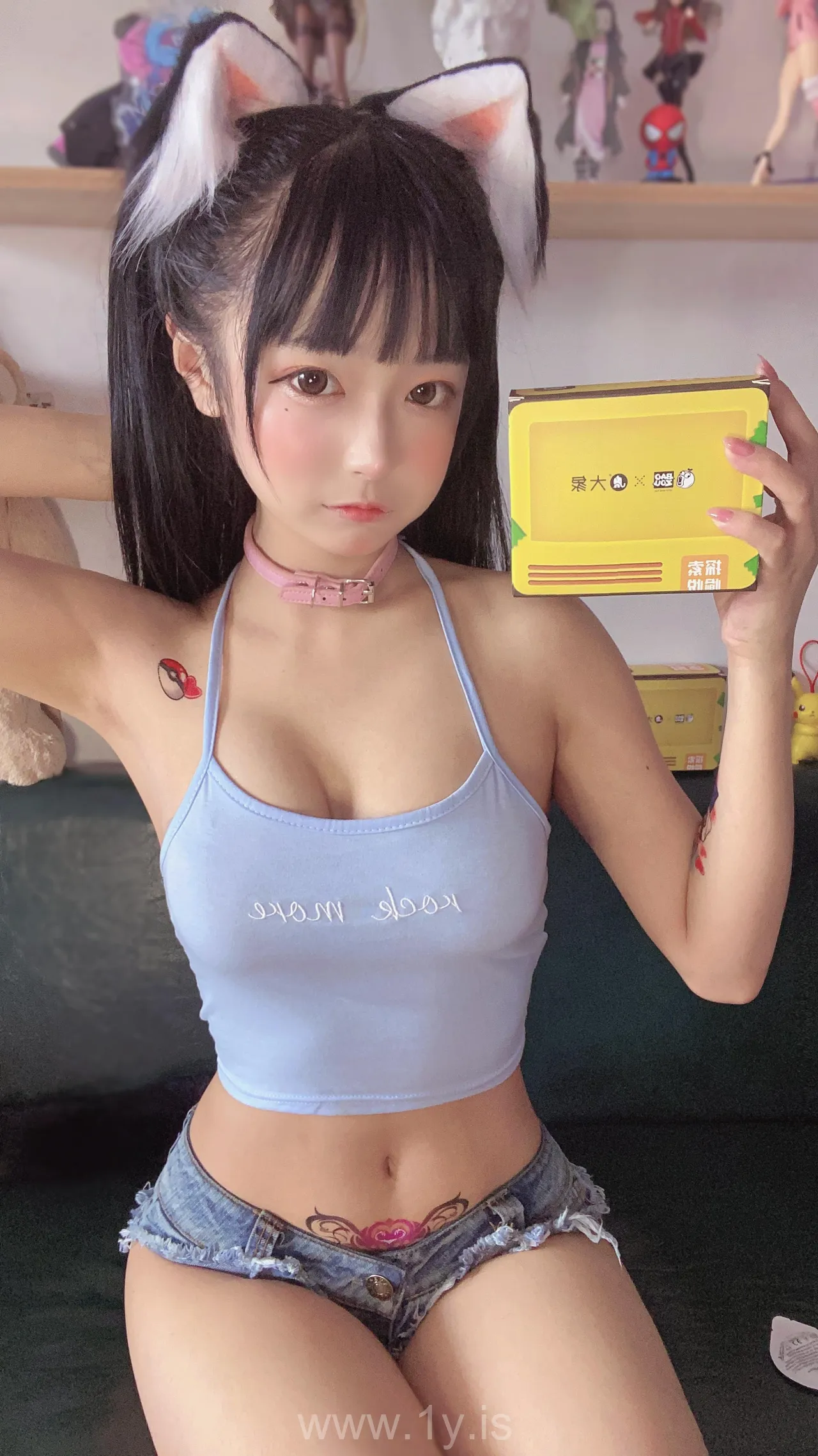 佳佳好难啊 VOL.37 蓝色吊带体操服大象套套