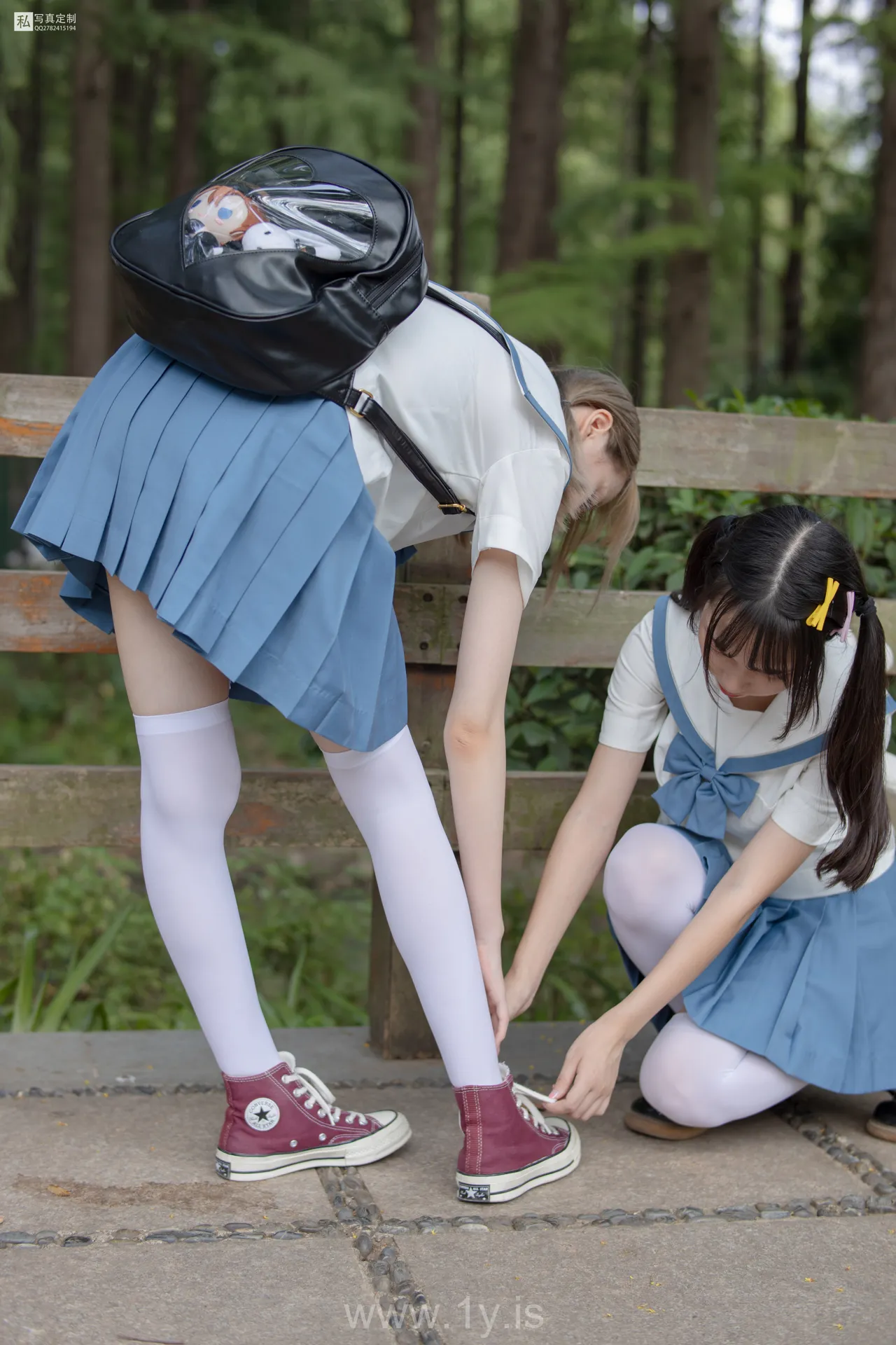 森萝财团 JKFUN-025 默陌&Aika  80D白丝过膝袜