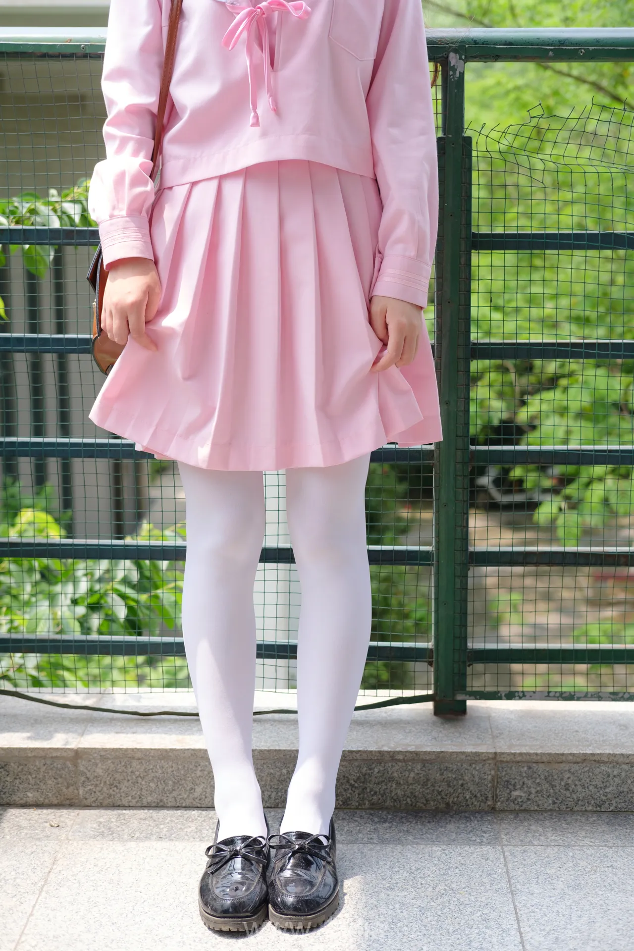 森萝财团 X-026 JK粉色校服白丝