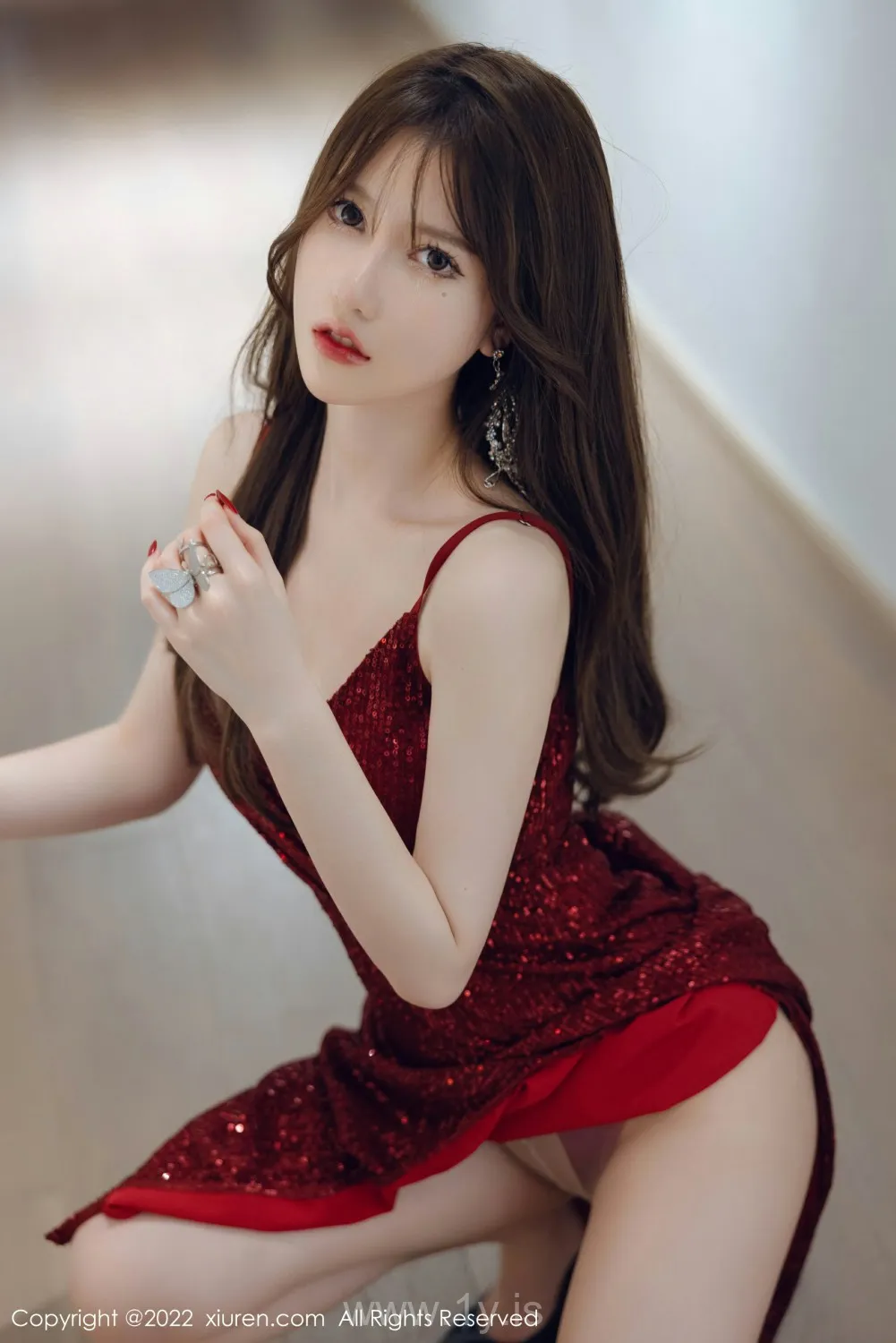 XIUREN(秀人网) NO.4429 Cute & Slim Asian Cutie 美桃酱_红色长裙